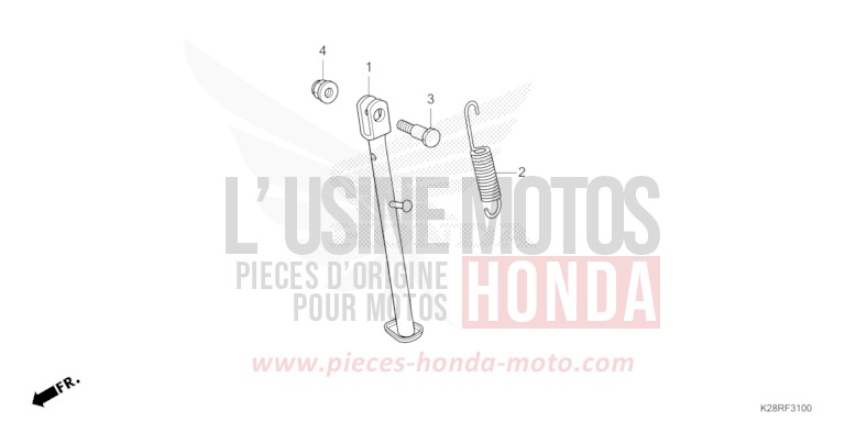 BEQUILLE LATERALE de CRF125F "Petites Roues" EXTREME RED (R292) 2025